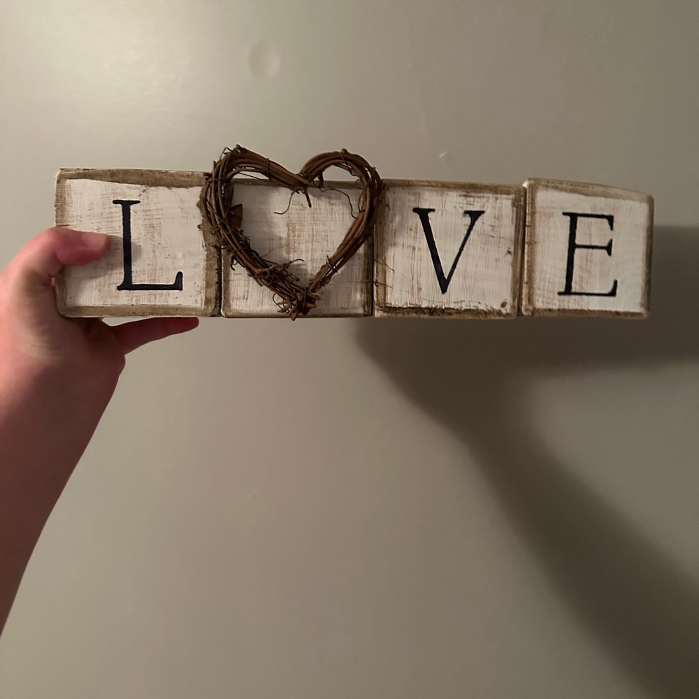 Rustic LOVE Block Decor